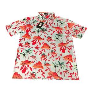 Bad Birdie Golf Polo Shirt‎ Mens Red Rock Palms Performance Summer Casual Large